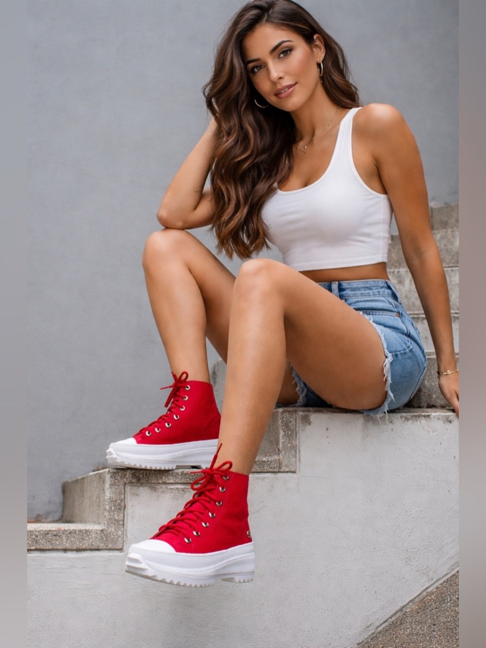 Othr Red and White High-Top Sneakers